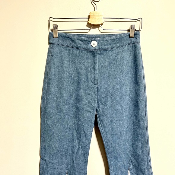 Revolve Petersyn Malibu Slit Front Raw Hem Flare Jeans BRAND NEW Boho - Picture 10 of 14